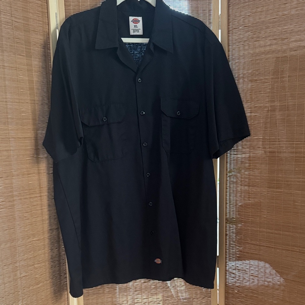 Dickies Men’s Black Short-Sleeve Button-Down Work Shirt